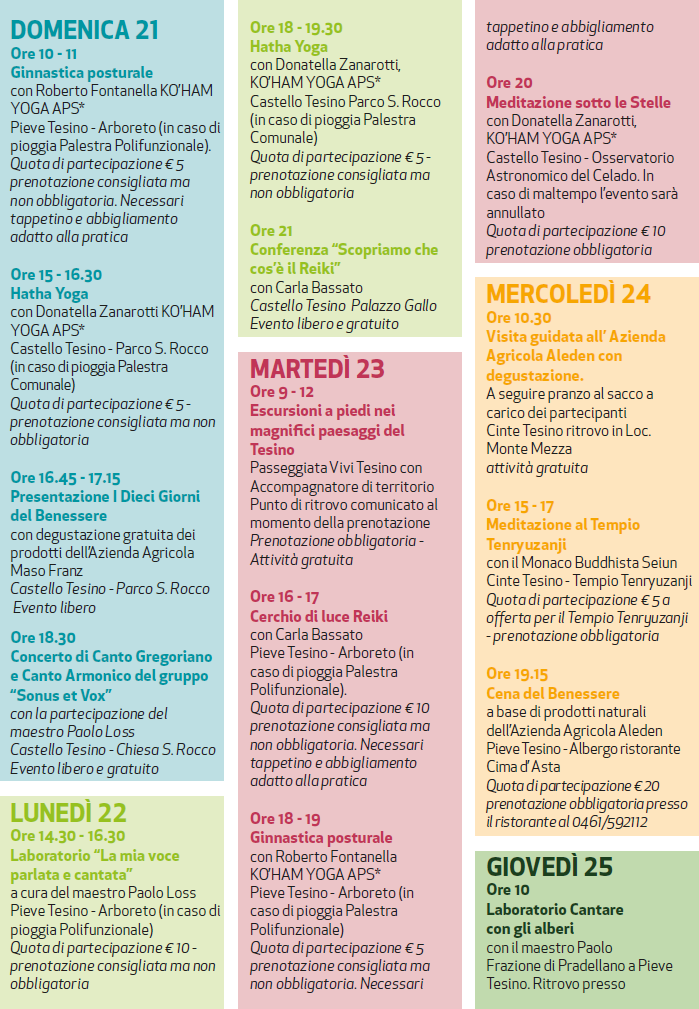 Pagina 1 - Da domenica 21 a giovedì 25